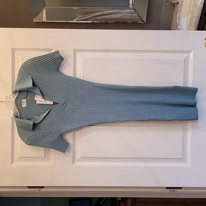 Cotton On size medium teal mini stretch ribbed dress